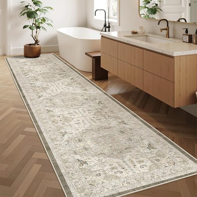Madane Hallway Runner Rug 2'6''x12' Kitchen Runner, Non Slip Vintage Runners - Image 4