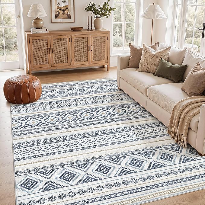 cotiled Boho 7x10 Area Rug for Living Room: Large Moroccan Washable Rug | Solve by COTILED