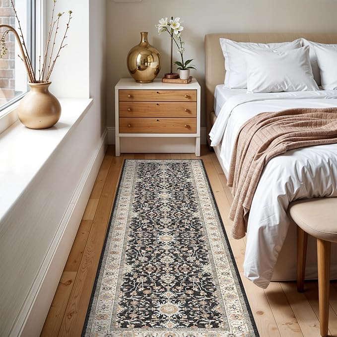 TOPRUUG Washable 2x8 Runner Rug: Vintage Non-Slip Stain Resistant Rug Low Pile - Image 3