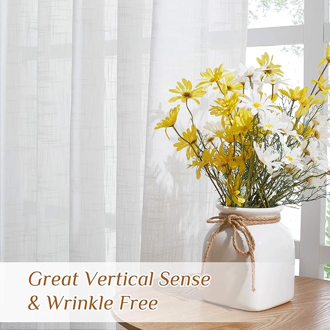 NICETOWN Semi Sheer Linen Curtains - Image 4