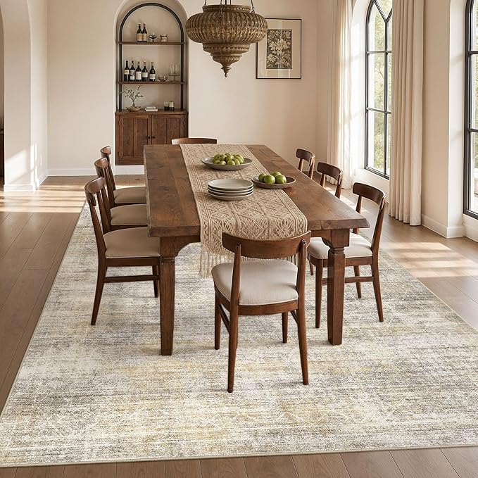 cotiled 6x9 Area Rugs for Living Room: Boho Washable Rug for Dining Room | - Image 7