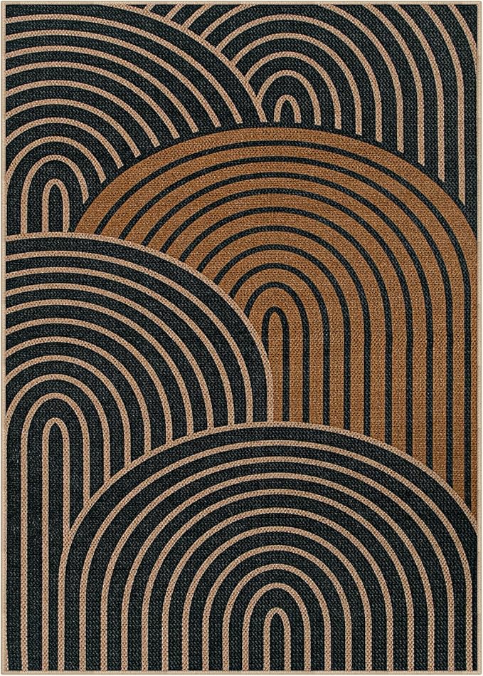 Lahome Enfys Modern Rainbow Easy Jute Carpet, Washable Rugs 5x7 - Image 8