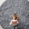 OLANLY Light Grey Round Rugs for Bedroom by OLANLY