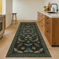 3x8 Dark Green Long Hallway Runner Rug - 8ft Washable Non Skid Wide Runner Rugs by HazoHaus