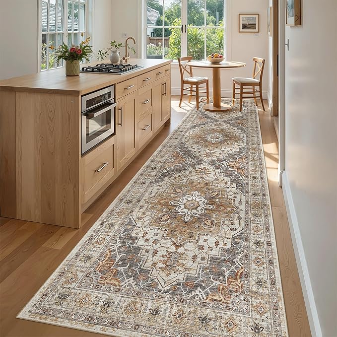 Madane Hallway Rug 3x10, Kitchen Rugs Washable Entryway Rug Vintage Kitchen by Madane