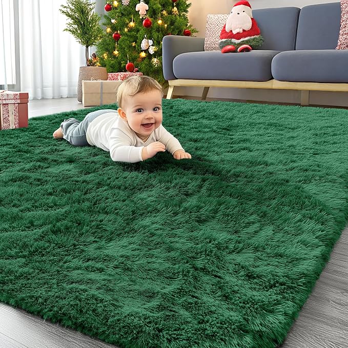 OLANLY Area Rugs for Living Room Bedroom, Machine Washable 4x5.9 ft Soft Fluffy by OLANLY