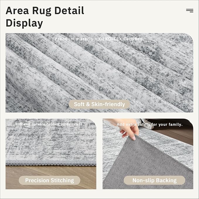 Runner Rug 2'x6' Washable Non-Slip Runner Rugs - Image 6