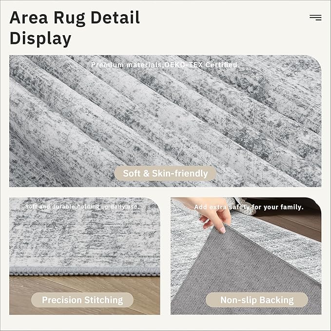 Runner Rug 2'6" x 10' Washable Non-Slip Runner Rugs - Image 7