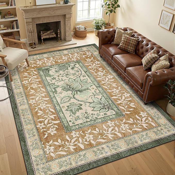 GarveeHome Terracotta Olive Sage Green 2x6 Washable Kitchen Runner Rugs Non - Image 5