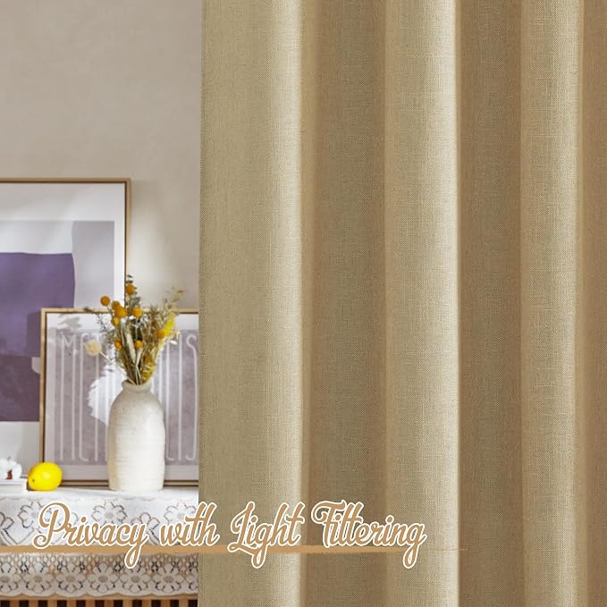 NICETOWN Linen Brown Curtains & Drapes Privacy - Image 5