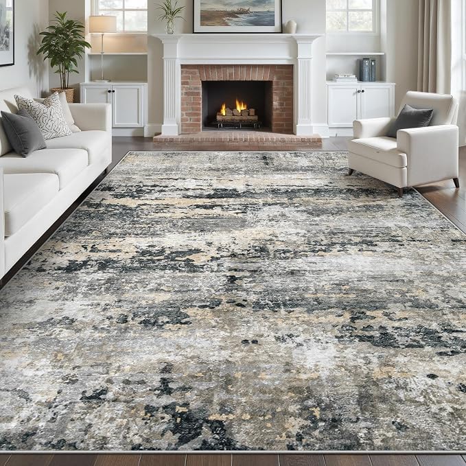 pmtsns Area Rugs 8x10 for Living Room: Washable Rug Modern Abstract Neutral by pmtsns