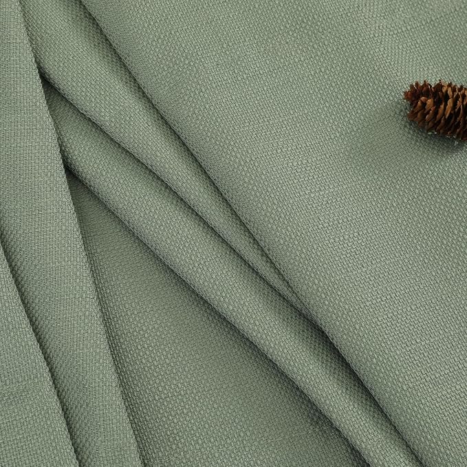 Chyhomenyc Sage Green Valance for Windows, Light Filtering Faux Linen Short - Image 9