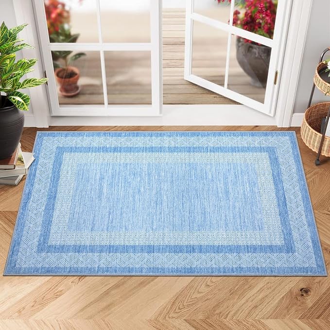 GarveeHome Modern Geometric Area Rug 2x3 Distressed Bordered Washable Non Slip by GarveeHome