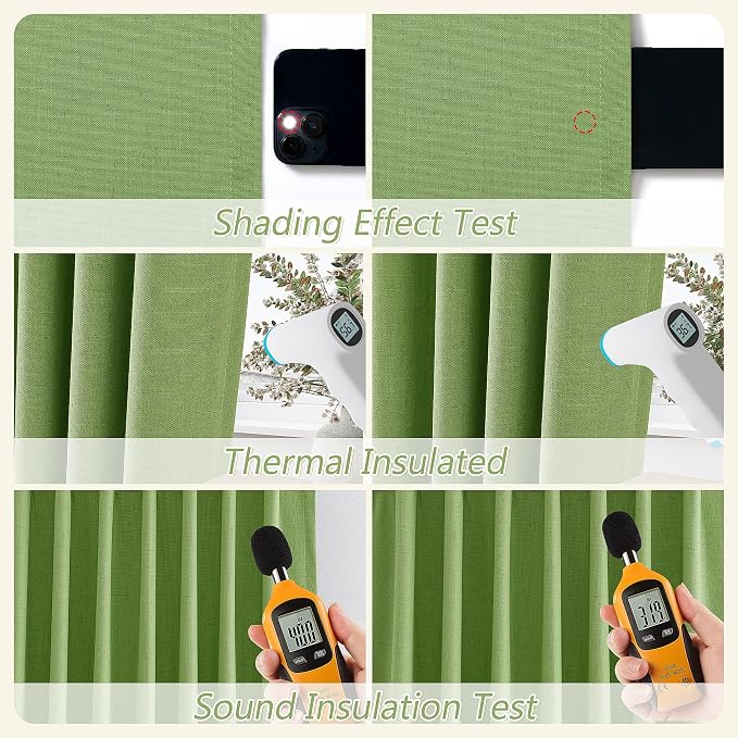 Guken 100% Blackout Curtains 120 Inch Length 2 Panels Set - Image 6