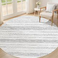 Nakagishi Round Rug Boho Area Rugs: 6x6 Washable Large Circle Neutral Soft by NakagishiAreaRug