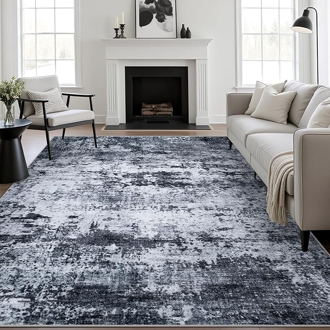 5x7 Area Rug Living Room Rug: Washable Modern Abstract Soft Thin Rug Indoor by FXRHLP