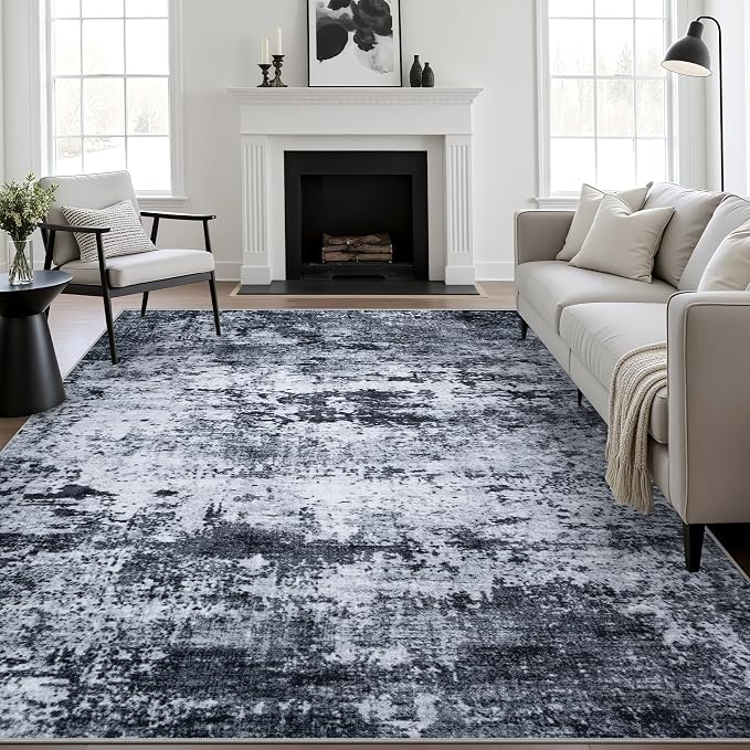6x9 Area Rug Living Room Rug: Washable Modern Abstract Soft Thin Rug Indoor by FXRHLP
