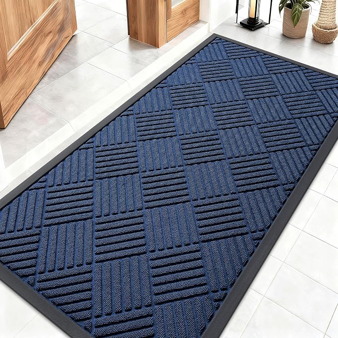 OLANLY Front Door Mat Outside Entrance 47x23, Heavy Duty Sturdy Natural Rubber by OLANLY