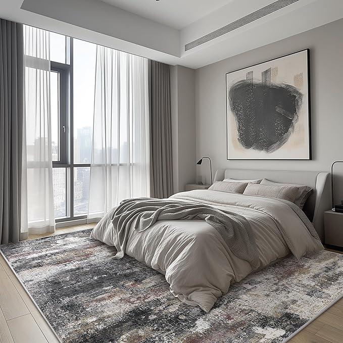 Area Rugs 5x7 for Living Room Bedroom, Modern Abstract Machine Washable Soft - Image 5
