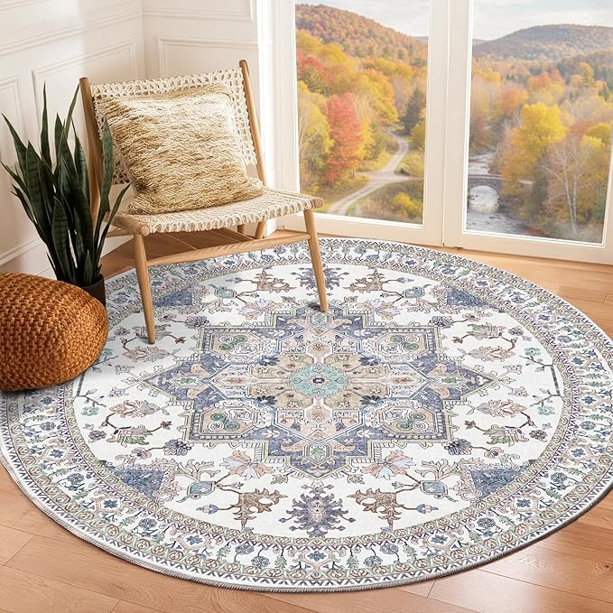 OPPODREAM Soft Round Rug 6ft, Washable Circle Rug 6ft by OPPODREAM