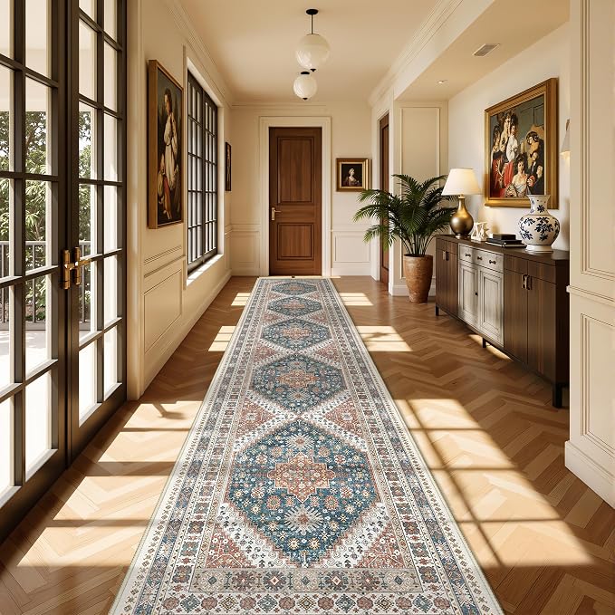 Washable Runner Rug 2.5x14, Non-Slip Long Kitchen Mats by Restydon