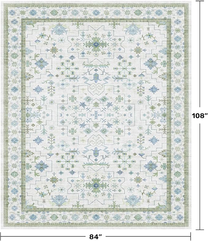 Hazo Haus Cream Oushak 7x9 Bedroom Rug - Image 2