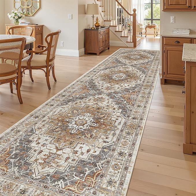 Madane Hallway Rug 3x10, Kitchen Rugs Washable Entryway Rug Vintage Kitchen - Image 4