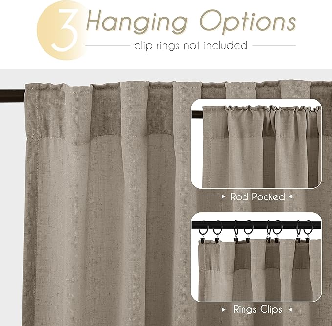 Taupe Linen Curtains 96 inches Long - Image 6