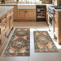 Yamaziot Washable Kitchen Runner Rug Set of 2, Non-Slip Boho Vintage Hallway by Yamaziot