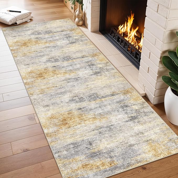 2x6 Washable Kitchen Runner Rug: Modern Abstract Runners - Image 8