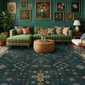 Hazo Haus Dark Green Vintage 8x10 Washable Rugs by HazoHaus