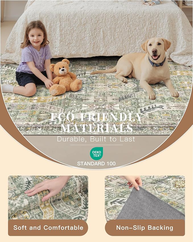 Madane Washable Area Rug 2x3 Small Entryway Rugs Non-Slip, Low Pile Floor Carpet - Image 6