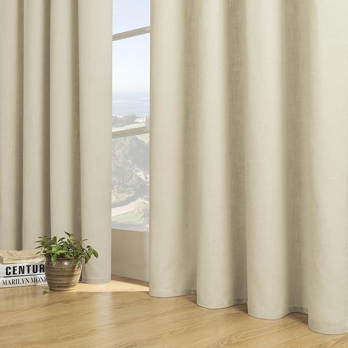 Joydeco Linen Curtains, 90 Inch Length, 2 Panels Set - Image 4