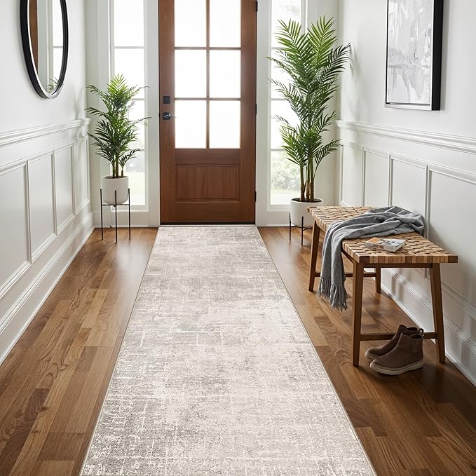 Hallway 3x8 Washable Runner Rug: Abstract Stain Resistant Entryway Kitchen Area - Image 4