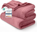 Bedsure GentleSoft Fleece Blankets Twin Size Dusty Rose by BEDSURE