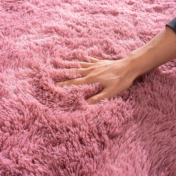 Small Blush Rugs for Bedroom, Fluffy 2x3 Rug Throw Non Slip for Bedside Dorm - Image 6