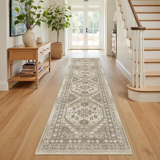 Runner Rug 2x8 Runners for Hallways Non Slip Washable, Vintage Hallway Runner by Restydon
