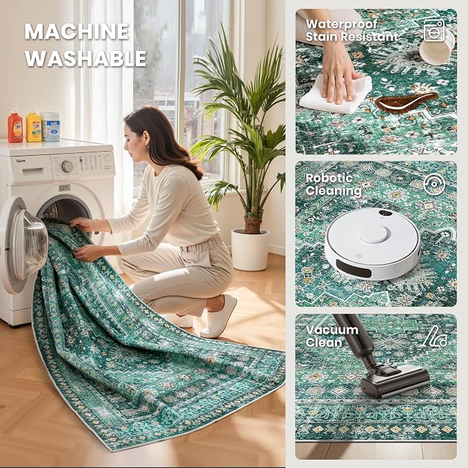 zesthome 8x10 Area Rugs for Living Room, Non-Slip Backing Washable Rugs - Image 5