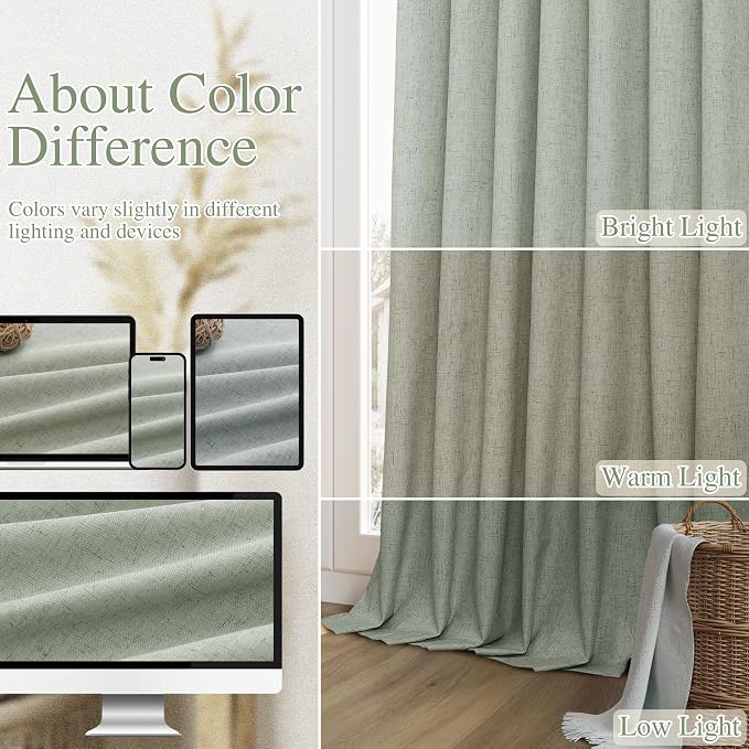 Guken 100% Blackout Curtains 100 Inch Length 2 Panels Set - Image 7