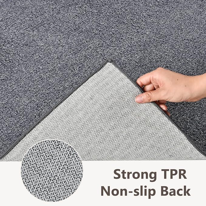 2x8 Grey Blue/White Runner Rug Washable Non-Slip - Image 5