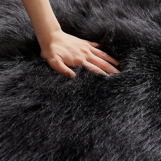 AMTOVO Faux Fur Rug, Fluffy Sheepskin Rug, Fuzzy Ultra Soft 2 x 3 ft Shag Rugs - Image 6