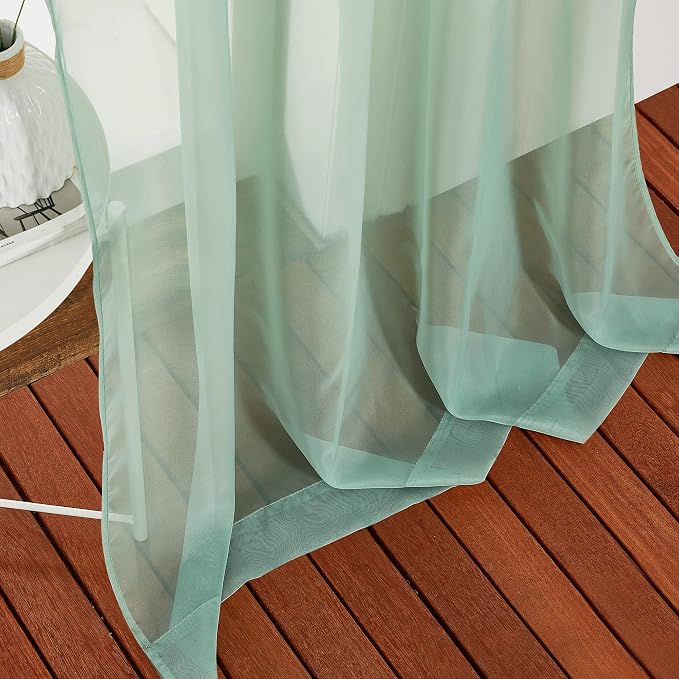NICETOWN Sheer Window Curtains for Farmhouse, Ring Top Voile Textured Window - Image 6