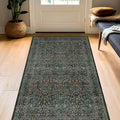 Dark Green Washable 3x6 Large Entryway Runner Rug Indoor, Non-Slip Floor Rugs by HazoHaus