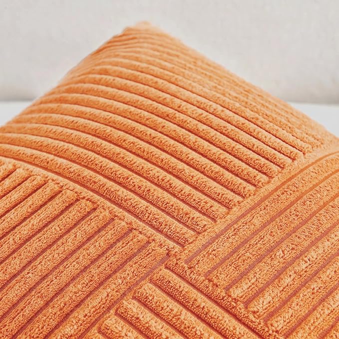 Fancy Homi 2 Packs Burnt Orange Big Decorative Throw Pillow Covers 24x24 Inch - Image 4
