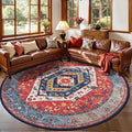 SERISSA Boho Round Area Rug, 8ft Washable Non-Slip Circle Rug, Ultra Soft Large by SERISSAHomeDecorCollection