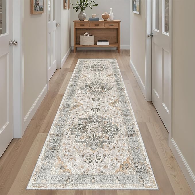 Madane Runner Rug 2x8, Washable Hallway Runner Rugs, Non-Slip Low-Pile Soft - Image 2