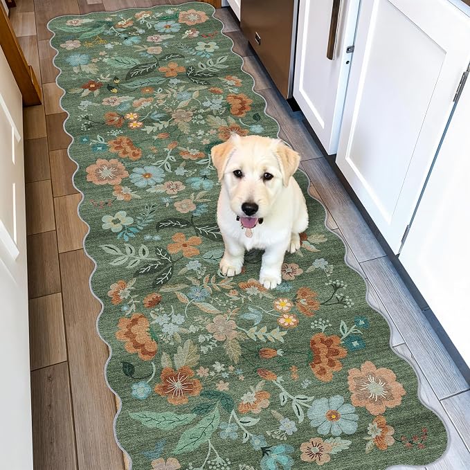 Washable 2x6 Runner Rug for Entryway: Hallway Kitchen Easy-Clean Carpet by HYHAOYUNLAI