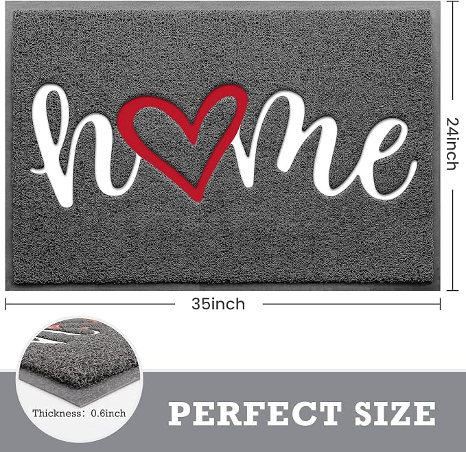 CozyBounty Black Door Mat Welcome Mats Home Non-Slip Doormat - Image 3