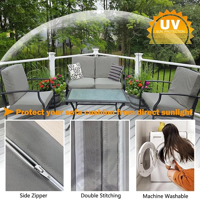 Sqodok Outdoor Cushion Covers 22x20 inch, Wicker Chair - Image 5