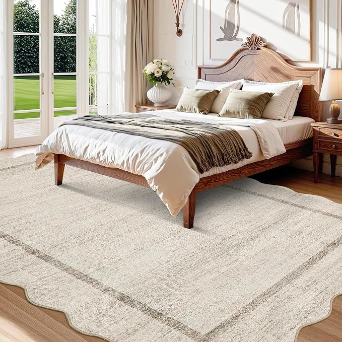 GarveeHome Scalloped Large Living Room Area Rug 6x9 Machine Washable - Image 3